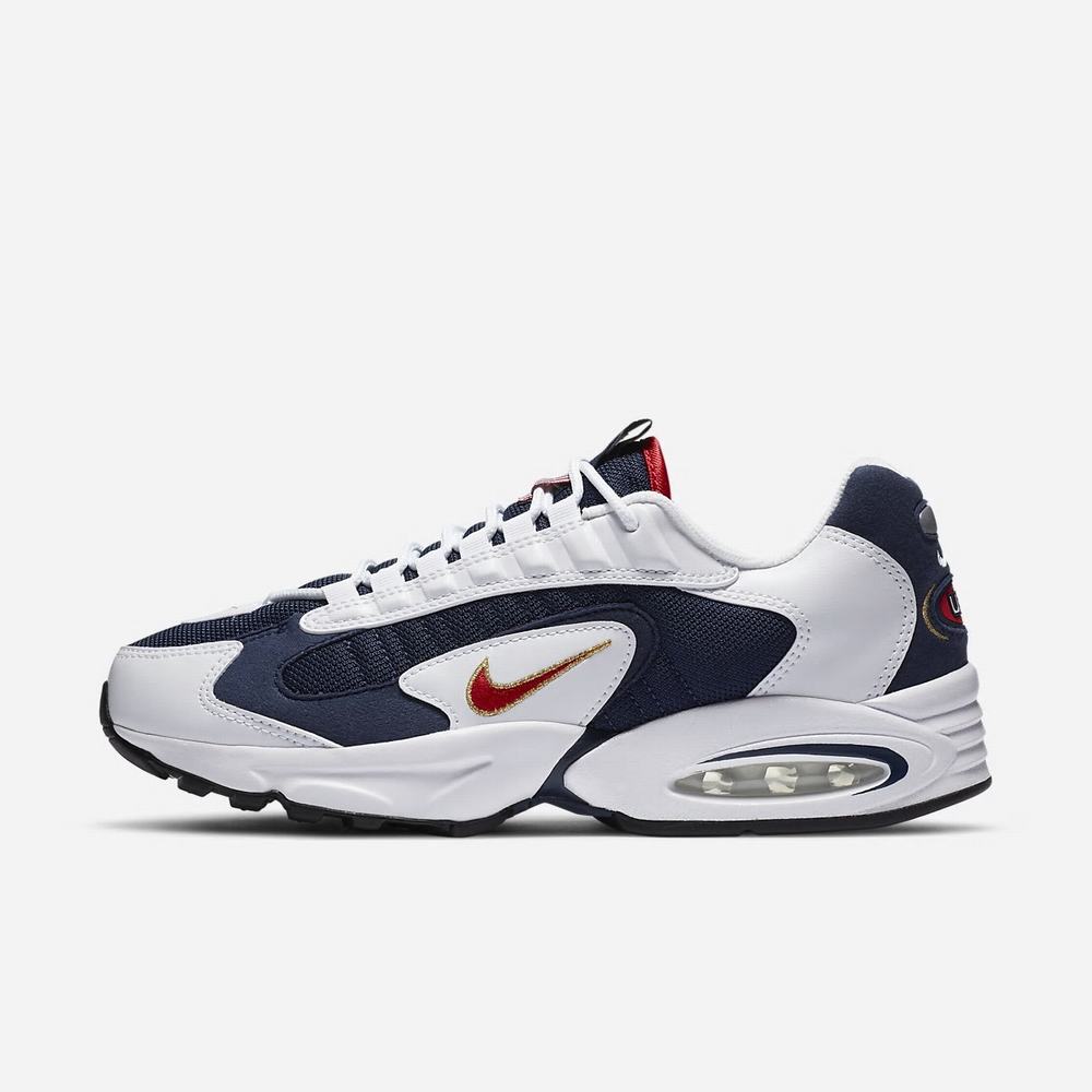 Sneakers Nike Air Max Triax USA Bleu Marine 0549-162 Midnight Navy/White/Metallic Gold/University Red Homme | UOR-48286553